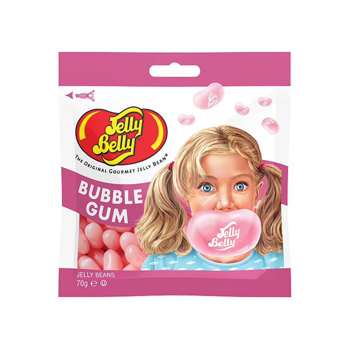Jelly Belly Bubble Gum flavour grab n' go 70g bag