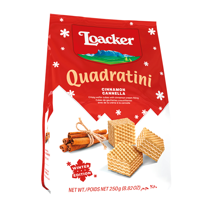 Loacker Quadratini Cinnamon Wafers 250g Bag
