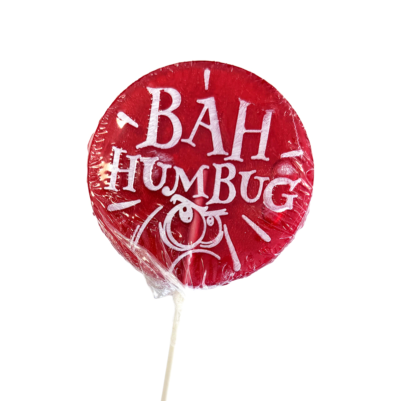 The Natural Candy Company Bah Humbug Strawberry lolly 65g